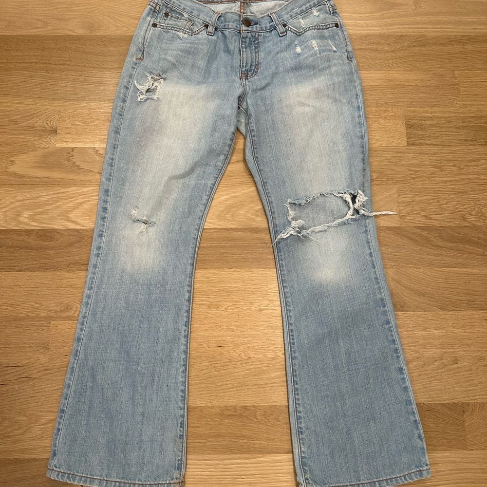 Abercrombie & Fitch Vintage Y2K Distressed Straight Leg Jeans 6S